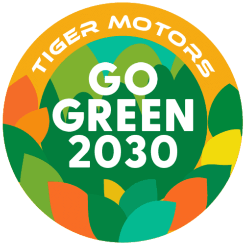 Tiger Motors GoGreen 2030 badge