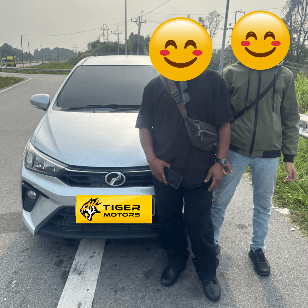 Customer collecting their 2022 Perodua Bezza from Tiger Motors in Kuching, Sarawak