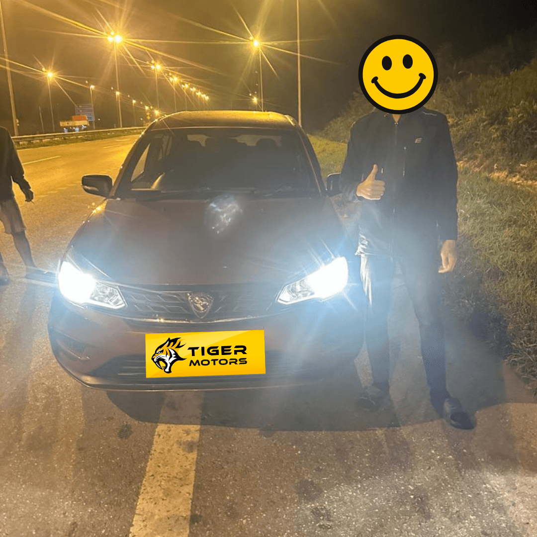 Customer collecting their 2020 Proton Saga from Tiger Motors in Kuching, Sarawak