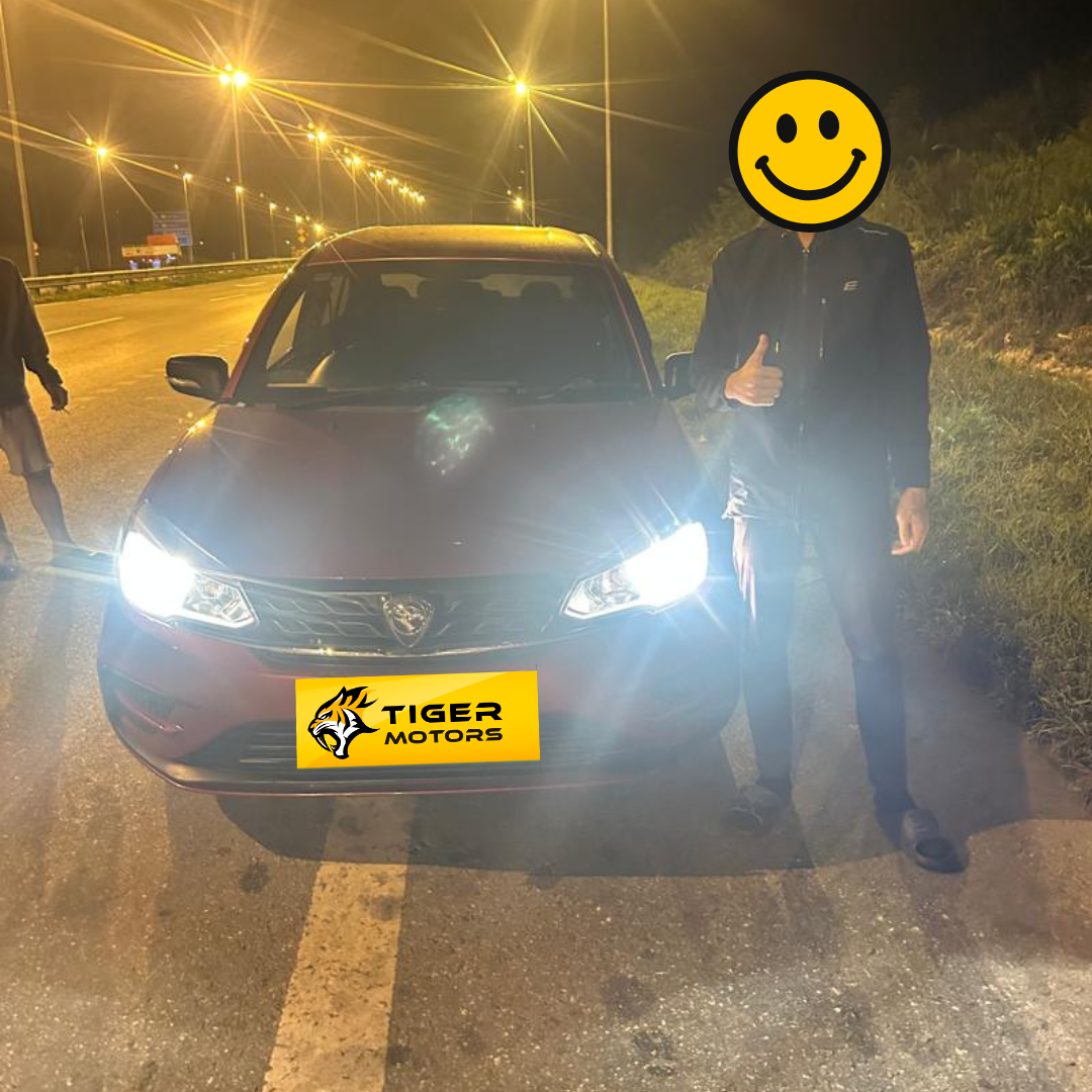 Customer collecting their 2020 Proton Saga from Tiger Motors in Kuching, Sarawak